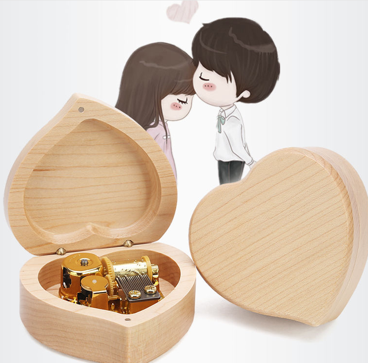 Wooden Music Box For Girlfriend Gift Custom Tanabata Valentine Day Creative Music Box