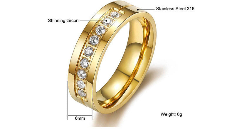 Stainless Steel Accessories Fashion 18K Ring For Women